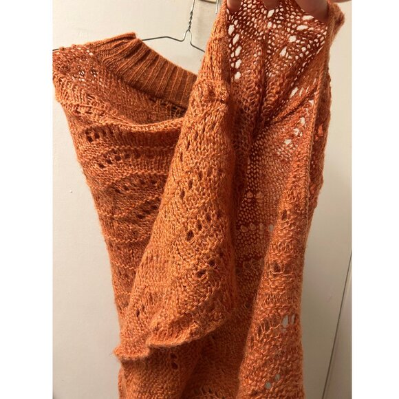 Orange Threaded Poncho - Picture 3 of 4